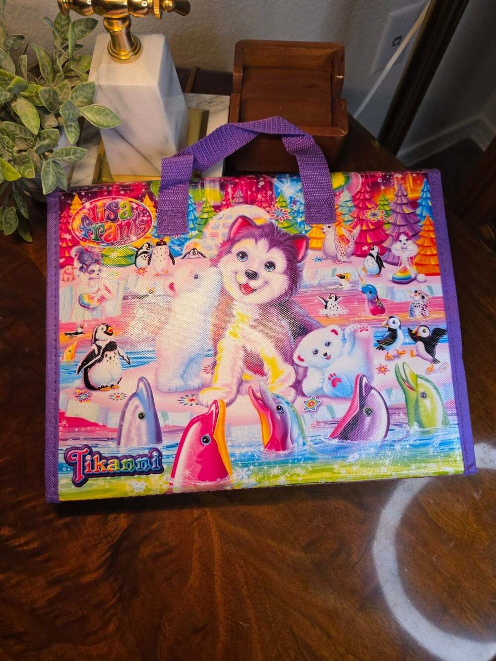 Lisa Frank Tikanni Husky Sticker Puzzle Notepad Tote Bag